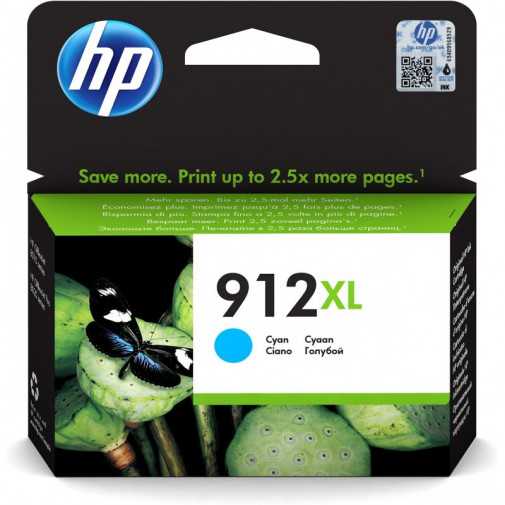 HP 912XL Cyan - Cartouche d'encre grande capacité HP d'origine (3YL81AE)