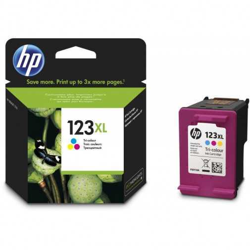 HP 123XL trois couleurs - Cartouche d'encre grande capacité HP d'origine (F6V18AE)