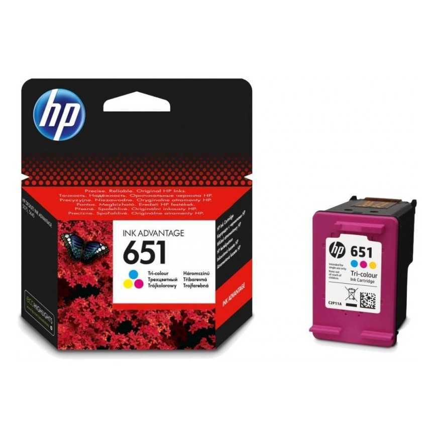 HP 651 trois couleurs - Cartouche d'encre HP d'origine (C2P11AE)